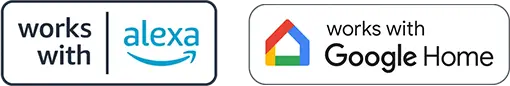 Works with alexa and Google Home Works with alexa and Google Home